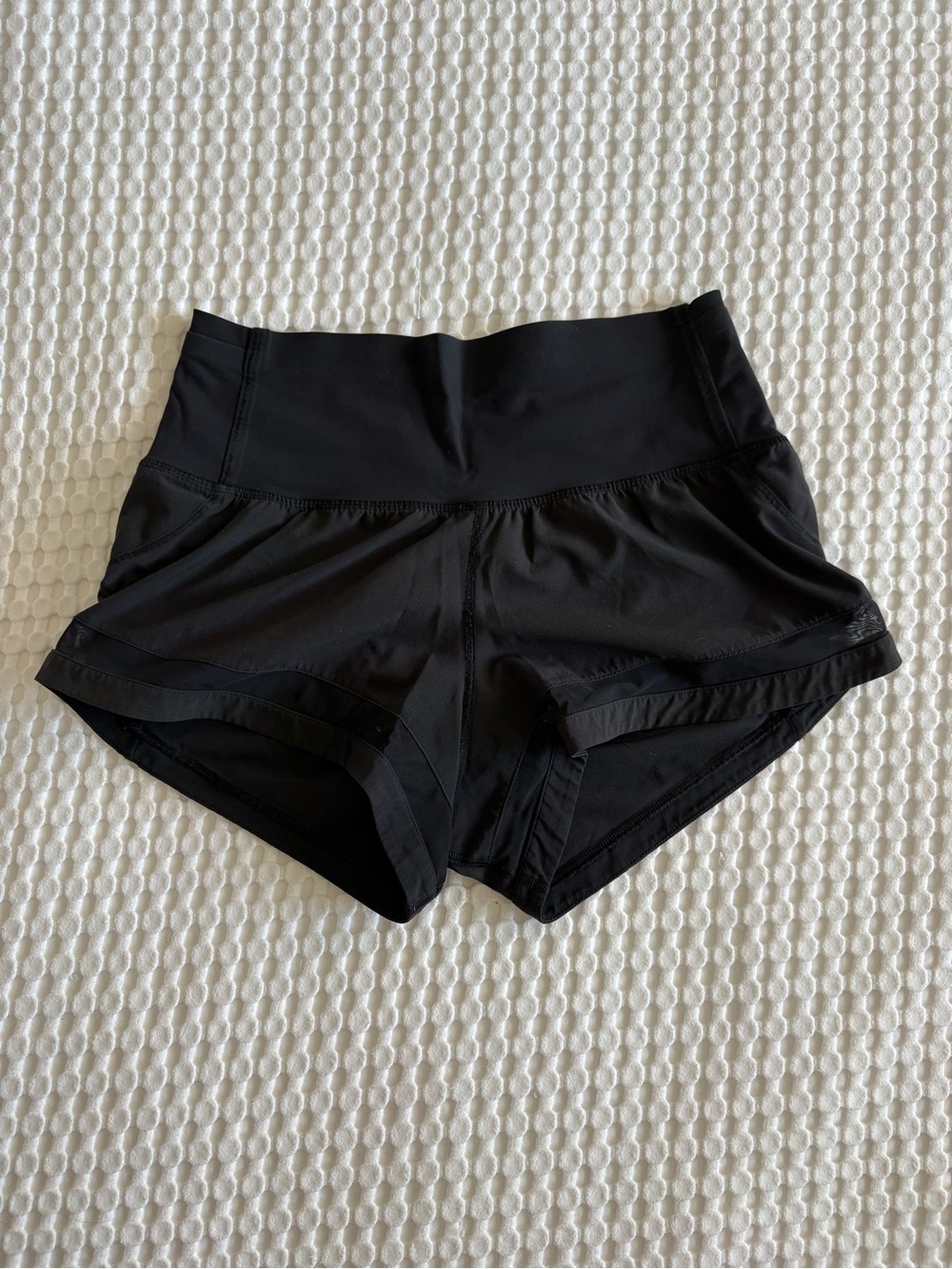 lululemon athletica Black High-Rise Run Shorts with Mesh Detail